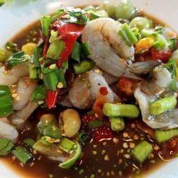 ตำเกาเหลากุ้งสด