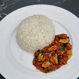 ข้าวหอยลายผัดพริกเผา