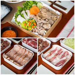 (โปรขายดี)MeatMeet Set เพิ่มหมูสุดคุ้ม (ย่างให้ลูกหมูสามตัวเพิ่มสามชั้นสไลค์และเบคอน)