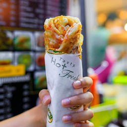 เบอร์เกอร์แป้งโรตีไส้ปลา