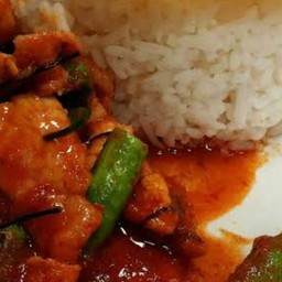 ผัดพริกเผา ราดข้าว