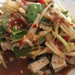 ตำปลาร้าหมูยอกุ้งสด