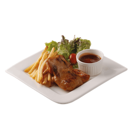 สเต็กไก่สไปซี่ และ เฟรนช์ฟรายส์  1 PC
