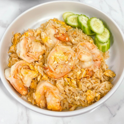 ข้าวผัดกุ้งเนยกระเทียมพริกไทย (ไม่ใส่ผัก)