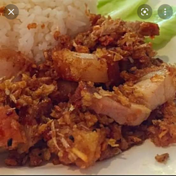 ข หมูกรอบทอดกระเทียม