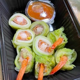 สุกี้โรลกุ้ง Sukiyaki roll shrimp 8 คำ