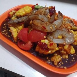 ตำปลาร้าข้าวโพดกุ้งสด