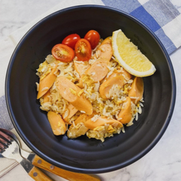 ข้าวผัดเนยกระเทียมพริกไทยไสักรอก (ไม่ใส่ผัก)