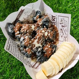 ปังปิ้งไมโลนมตัดชิ้น+กล้วยหอม