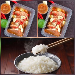 แซลมอนดองซีอิ๊วเกาหลี 2 กล่องแถมฟรีข้าวญี่ปุ่น