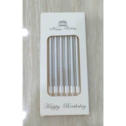 เทียนตรงยาวมัลทัลลิคสีเงิน