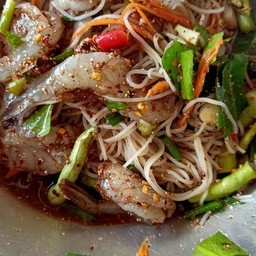 ก้อยขนมจีนกุ้งสด