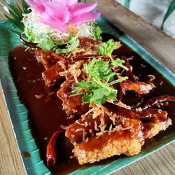 กุ้งราดซ๊อสมะขาม