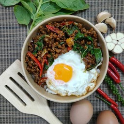 ผัดกะเพราหมูสับ(ไม่รวมไข่ดาว)