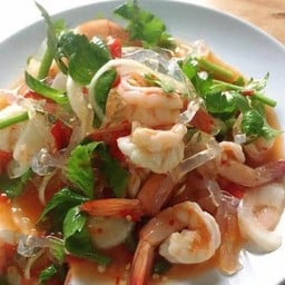 ตำเส้นแก้วทะเลปลาร้า