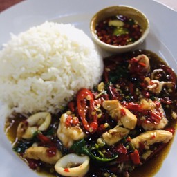 กะเพราทะเล+ไข่ดาว