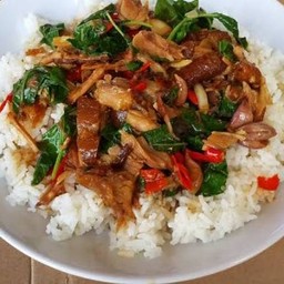 ข้าวกะเพราขาหมูตุ๋น