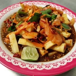 (ถาด)ตำเกาเหลาแซลมอน