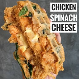 Protein Oat Waffle - Chicken Spinach Cheese