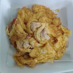 ไข่เจียวกุ้งสดราดข้าว