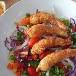 3สลัดกุ้งชุบเกล็ดขนมปังทอด