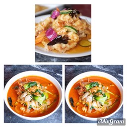 B-1 set (탕수육 + 짬뽕 + 짬뽕) , เซต B-1 (ทังซูยุก + จัมปง + จัมปง)