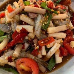ตำไหลบัวกุ้งสด,ทะเล