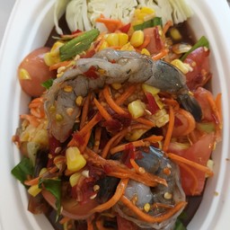 ตำข้าวโพดกุ้งสด ปลาร้า
