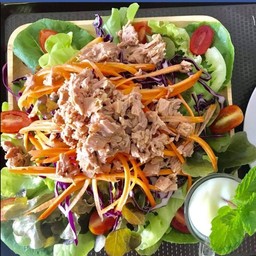 สลัดผัก ทูน่า มีไข่