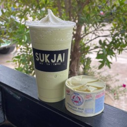 นมหมีปั่นชาเขียว