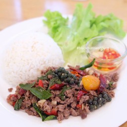 ข้าวเนื้อโคขุนสับผัดขี้เมา