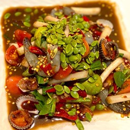 ตำไหลบัวหอยแครงกุ้งสดปลาร้า