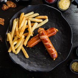 Dไส้กรอกรมควัน+เฟรนฟราย