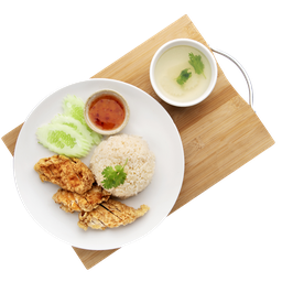 [ร้านอิ่มดี ข้าวมันไก่] ข้าวมันไก่ทอด