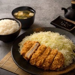 ชุด A ทงคัตสึ ข้าวหมูทอดญี่ปุ่น พร้อมสลัดกะหล่ำปลี + ซุปมิโสะ  (ปกติ 199.-)