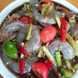 ตำกุ้งสด(ไม่มะละกอ)