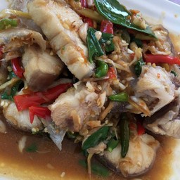 ผัดฉ่าปลาฉลาม เป็นกับ