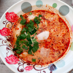 ต้มยำปลากระพงน้ำข้นหรือรวมมิตร