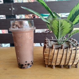 โกโก้ปั่น ทางร้านใช้โกโก้ทริวลิป( เพิ่มไข่มุก5฿) ขนาด แก้ว22ออนช์