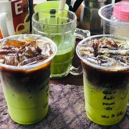 ชาเขียว+ ชอตกาแฟ
