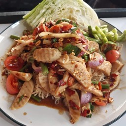 ตำปูปลาร้าหมูยอ