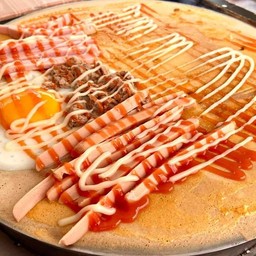 พริก เผา.ไข่ดาว.ไส้กรอก.แฮม