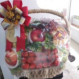 กระเช้าผลไม้สดพรีเมี่ยมขนาดใหญ่