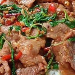 กะเพราหมูชิ้น อิ่มอุดม