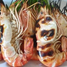กุ้งเผา(จานเล็ก5ตัว)