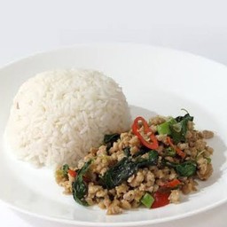 อาหารตามสั่ง กระเพราไร้น้ำมัน