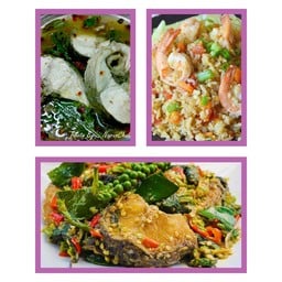 ต้มยำปลาช่อน+ข้าวผัดกุ้ง+ปลาช่อนผัดฉ่า