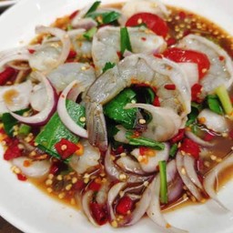 ยำกุ้งสด+ไข่แดงเค็ม