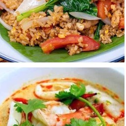 เซ็ต ข้าวผัดรถไฟ+ต้มยำรวมทะเลน้ำข้น