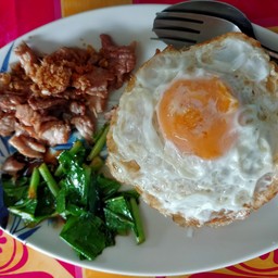 ข้าวคะน้าหมูทอด